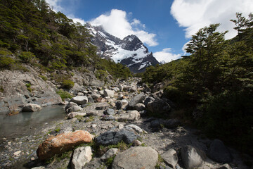Torres del Paine National Park - Patagonia - Chile. Sunrise in Torres del Paine National Park in Patagonia in southern Chile, South America