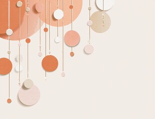 Abstract design with layered circles in peach and cream tones