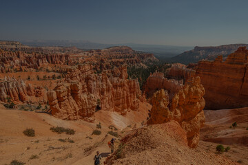 Southwest usa Bryce Canyon National Park (a rocky town of red-rose towers and needles in a closed amphitheater)