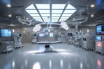 Obraz premium Modern sterile operating room, bright, spacious, and equipped