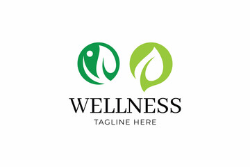 Green Leaf Wellness Logo Brand Identity Business Healthy Organic Nature Concept