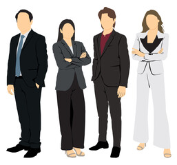 business team isolated on white