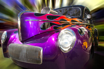 retro car headlight
