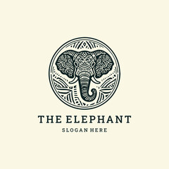 Minimal elephant logo with smooth lines and calm energy.