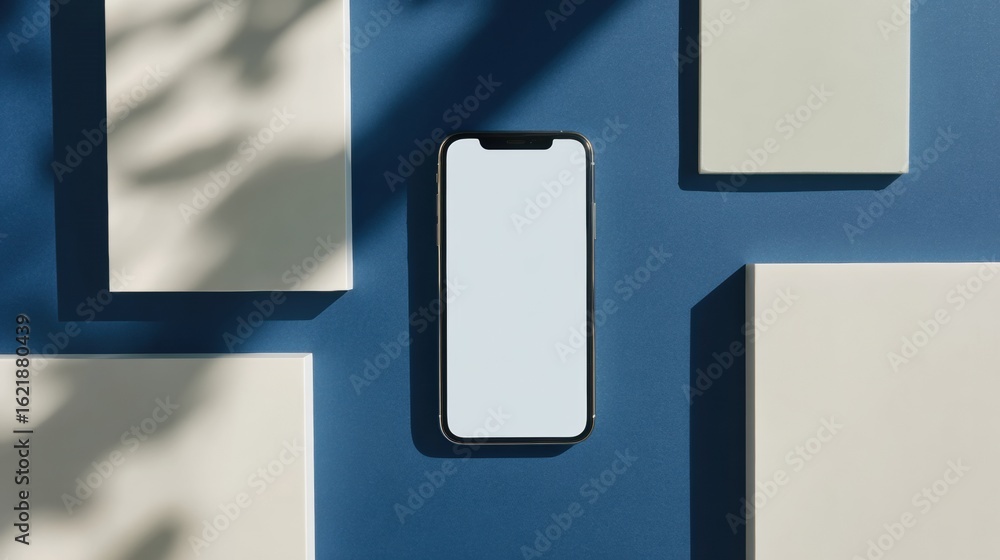 Poster modern blank smartphone mockup with minimalist template layout for professional mobile application m