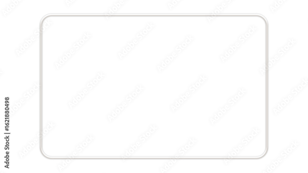 Poster minimalist white rounded rectangle with thin grey border, a clean and modern design element for user