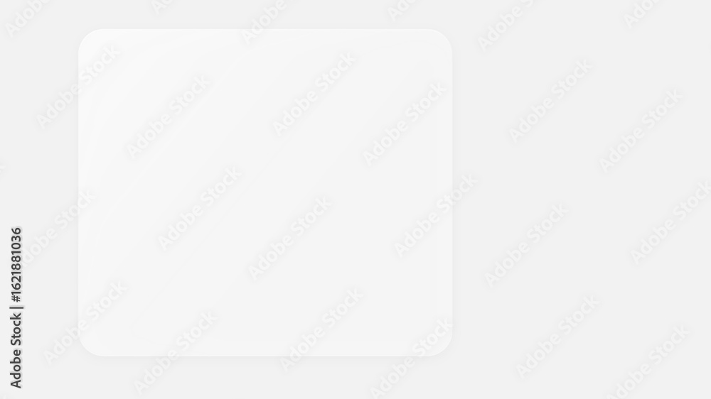 Poster minimalist white rounded rectangle with soft shadow, a clean ui element or content box for modern we