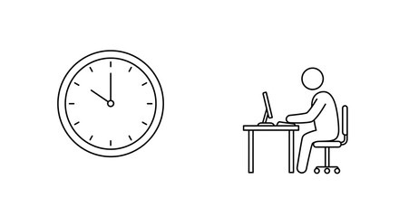 Outline icon of a yellow adjustable table lamp. Modern office equipment for reading, study, and creative work.
