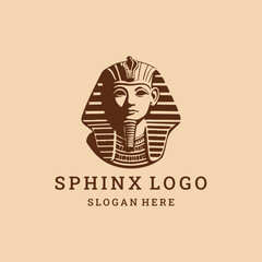 Mysterious sphinx logo with ancient Egyptian elegance.