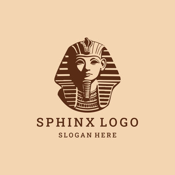 Mysterious sphinx logo with ancient Egyptian elegance.