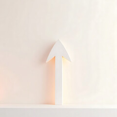 White Upward Arrow on Pastel Gradient Background