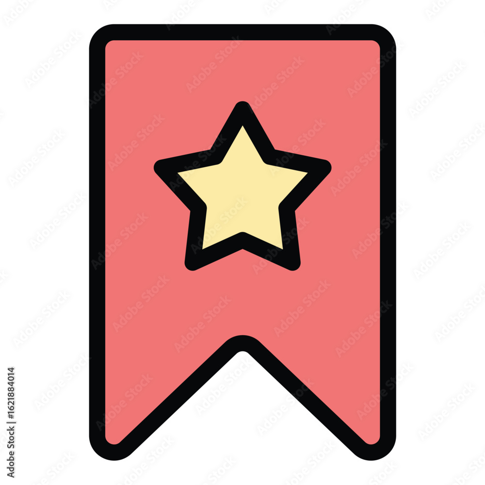 Poster bookmark icon flat line style illustration representing saving and organizing content suitable for r