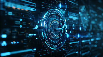 Digital data stream overlay, HUD effects, motion graphics ready,