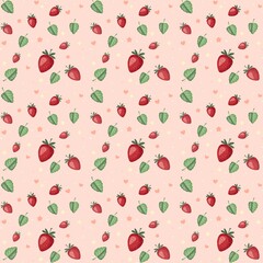 seamless pattern with strawberries