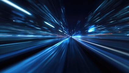 City night, speeding, light trails, motion blur