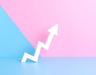 White Upward Arrow on Pastel Gradient Background