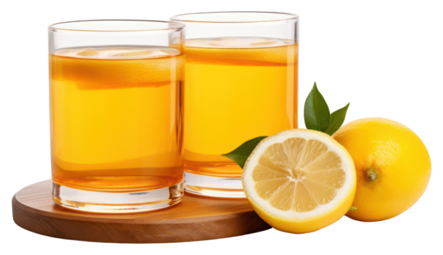 PNG Kombucha lemon glass beverage.