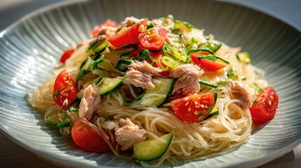 トマトとズッキーニのそうめん