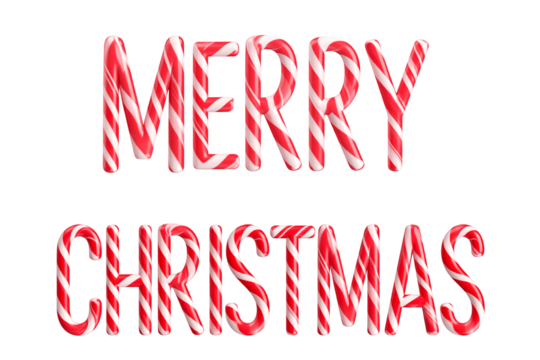 Red Candy Cane Striped Merry Christmas Typography - Powered by Adobe