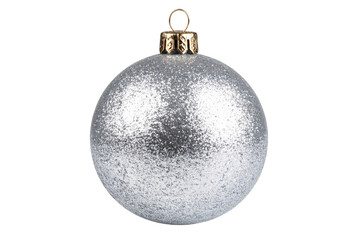 Silver Glitter Christmas Ball with Subtle Sparkle