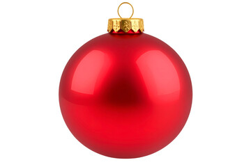 Glossy Red Christmas Ball with Gold Cap