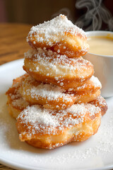 Delicious Fluffy Beignets Dusted with Powdered Sugar