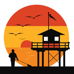 silhouette of a man sitting on a bench