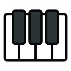 Piano icon flat line style illustration representing classical and modern music suitable for music education performance venues and creative projects