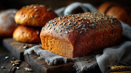 Whole wheat breads baked with seeds, grains, and natural leavening for hearty, fiber-rich loaves ideal for sandwiches, toasts, or meal prep