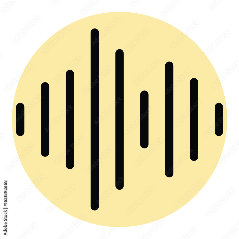 Poster audio waves icon flat line style illustration representing sound signals and audio frequency suitabl