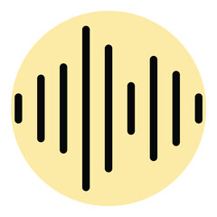 Audio waves icon flat line style illustration representing sound signals and audio frequency suitable for music apps sound design and broadcasting projects