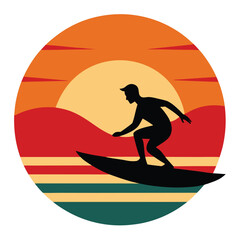 surfer silhouette vector