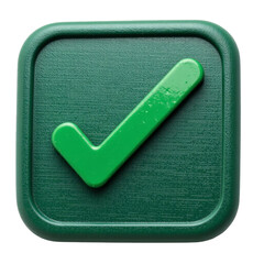 Success checkmark icon digital design graphic element clean background close-up view symbol of completion