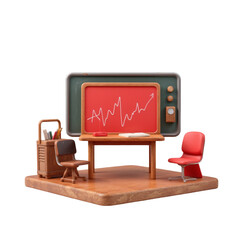 Analyzing business trends office workspace digital display creative environment strategic viewpoint