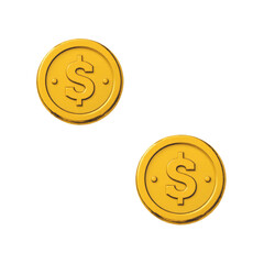 Coins with dollar signs representing wealth and finance business environment graphic design close-up view