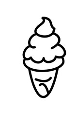 Summer vacation and leisure ice cream cone hand drawn Icon