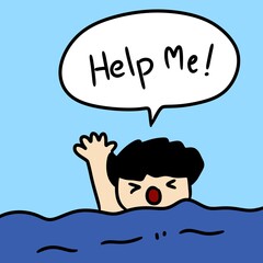 cartoon illustration showing me help