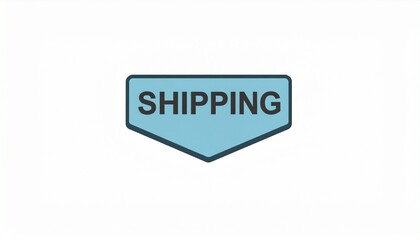 Shipping tag graphic illustration. A blue vector banner icon for e-commerce, logistics, and delivery business concepts.