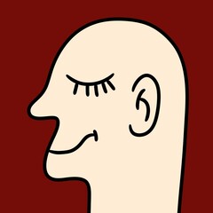 cartoon doodle man's head