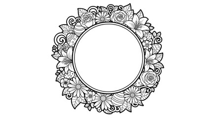 Elegant floral frame perfect for invitations, announcements, and creative design projects, ready to customize