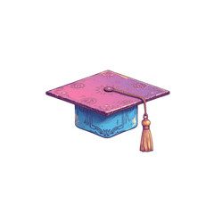 Celebration of graduation ceremony university campus digital illustration academic environment aerial view achievement concept
