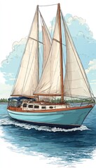 Obraz premium Sailing vessel illustration
