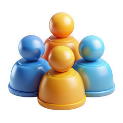 Group of stylized people figures isolated on transparent background