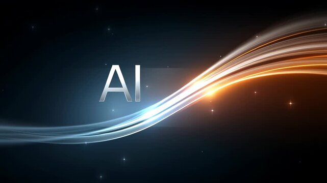 The word "AI" and surrounding waves symbolizing a new wave of technological revolution and breakthrough innovations. AI is the innovation of innovation.