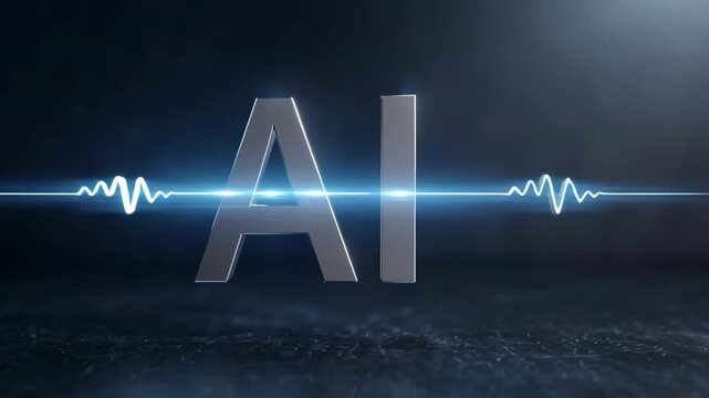 The word "AI" and surrounding waves symbolizing a new wave of technological revolution and breakthrough innovations. AI is the innovation of innovation.