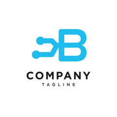 Letter B Electronic Logo Icon Vector