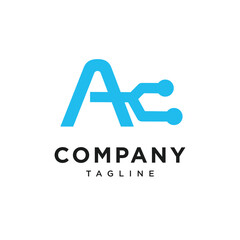 Letter A Electronic Logo Icon Vector