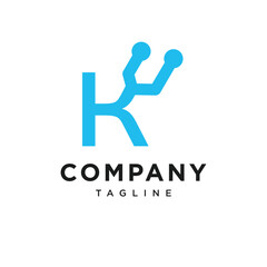 Letter K Electronic Logo Icon Vector