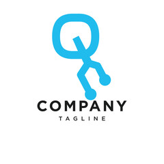 Letter Q Electronic Logo Icon Vector