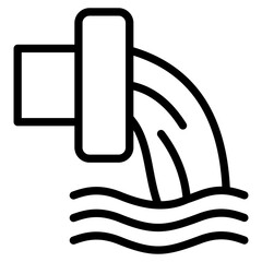 Water Waste line icon